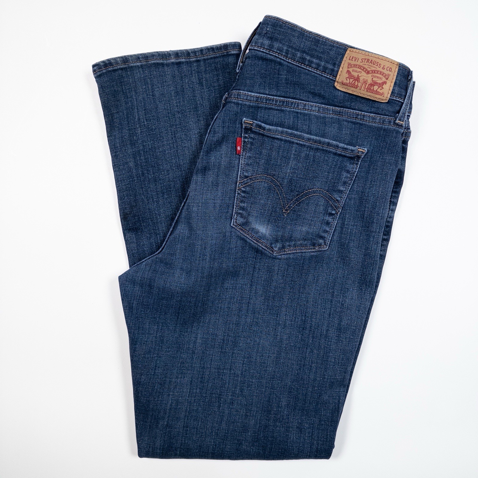 Levis Jeans Womens 31 Blue Classic Straight Leg Stretch Medium Wash Denim Casual