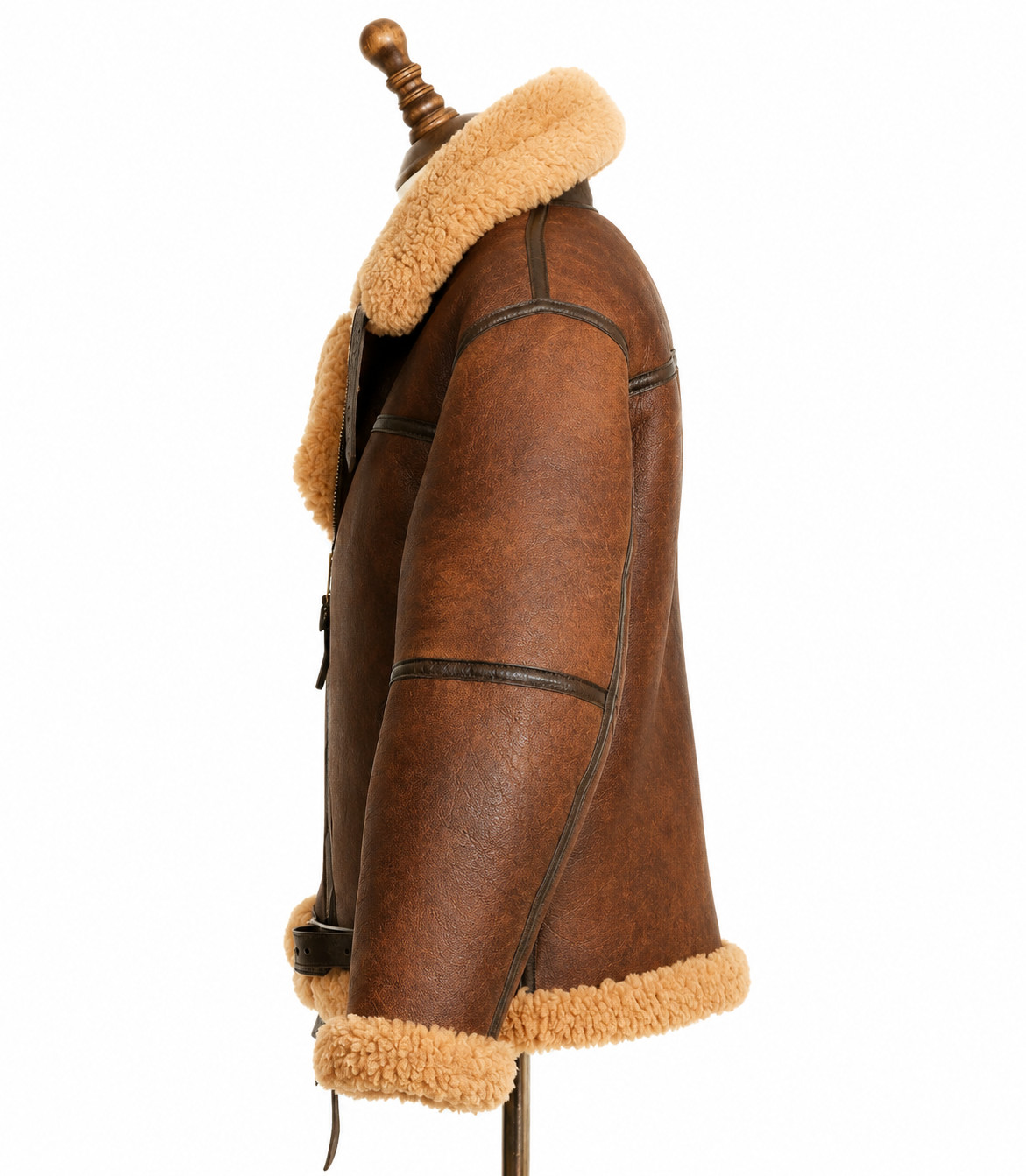 Men’s B3 Irvin Sheepskin Flying Jacket RAF Aviation Flight Leather Bomber Coat