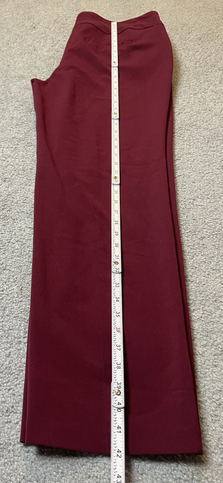 Roz & Ali Woman’s Crop Pants 14W Burgundy High Rise Straight Leg Pockets Stretch