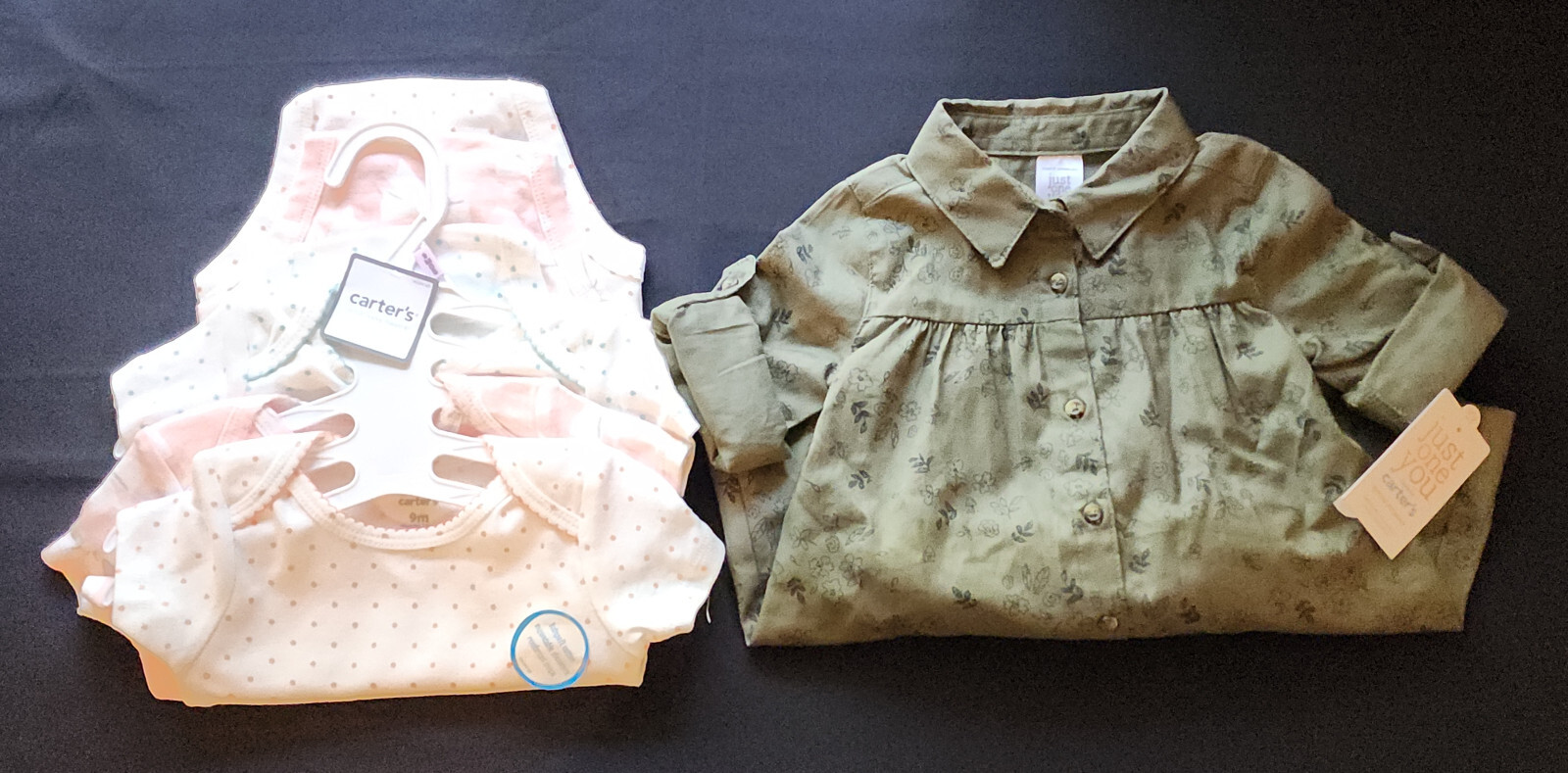 Carter’s “Just One You” Dress and Panty Set 3 Body Suits Size 9 Months Girls NEW