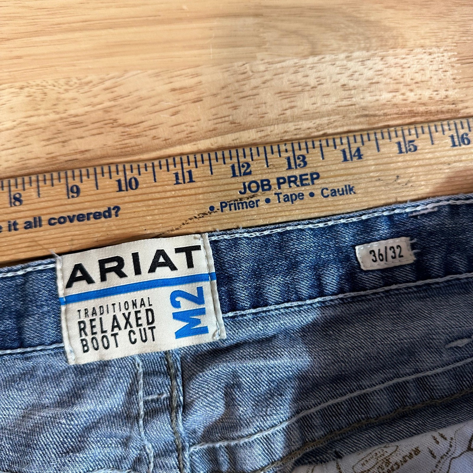 Ariat M2 Traditional Relaxed Fit Bootcut Blue Jeans Western Workwear Mens 36×32