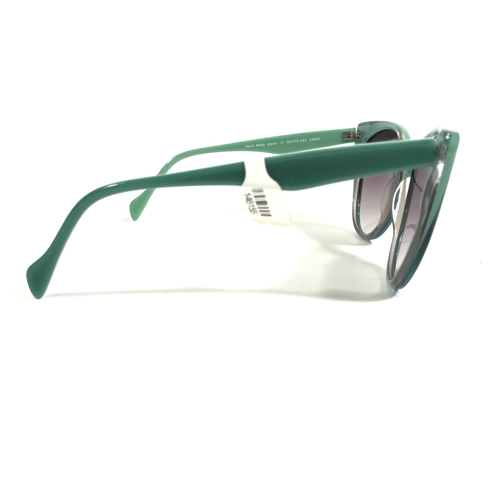 Morgenthal Frederics Sunglasses 262 ANNE Green Cat Eye Frames w/ Purple Lenses