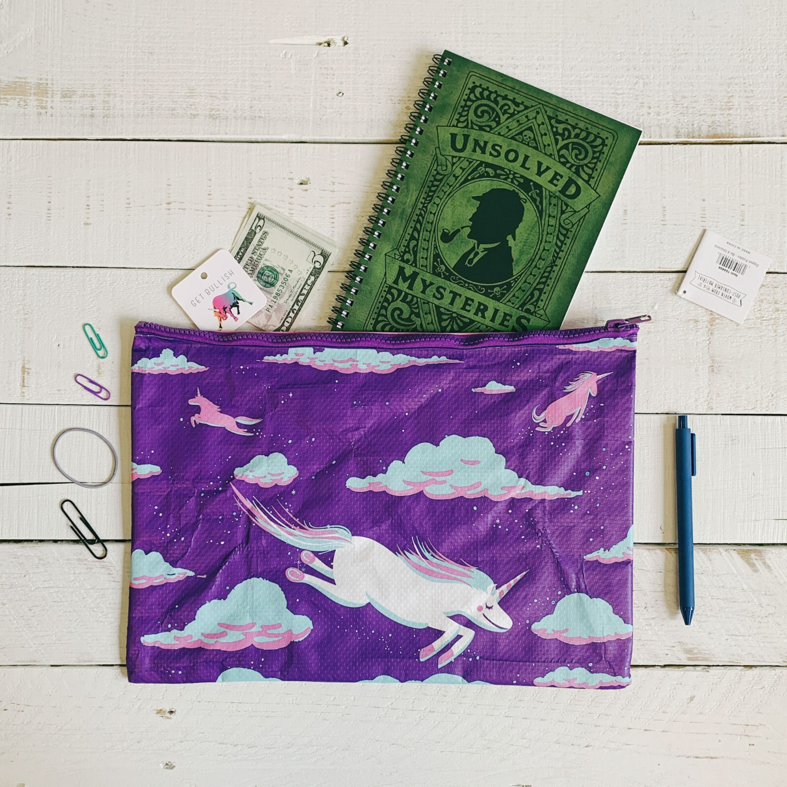BlueQ and Primitives by Kathy Funny Jumbo Pouch | Perfect for magazines, papers