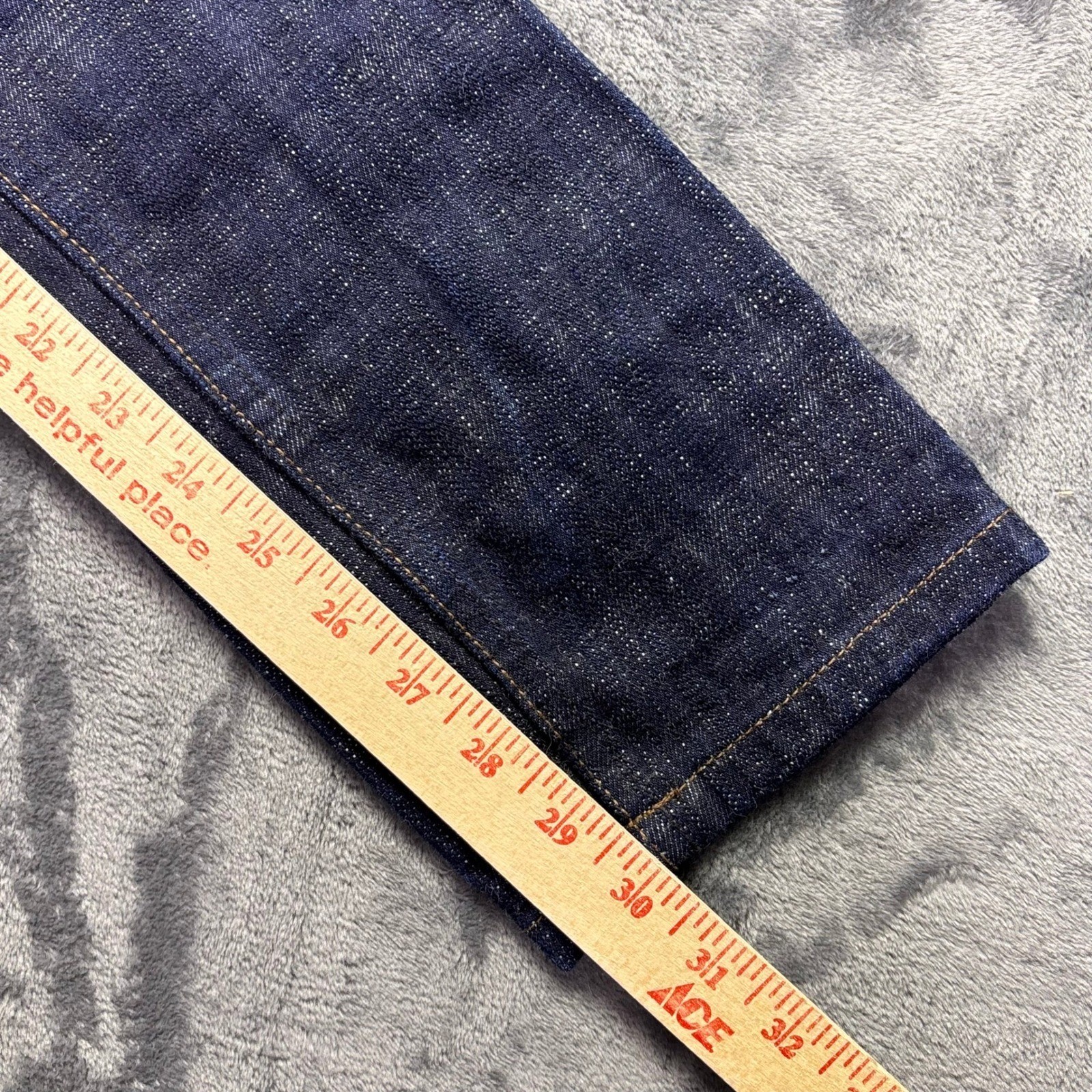 Unbranded Brand UB465 Selvedge Jeans Mens 32×32 Tight Fit 16oz Raw Denim