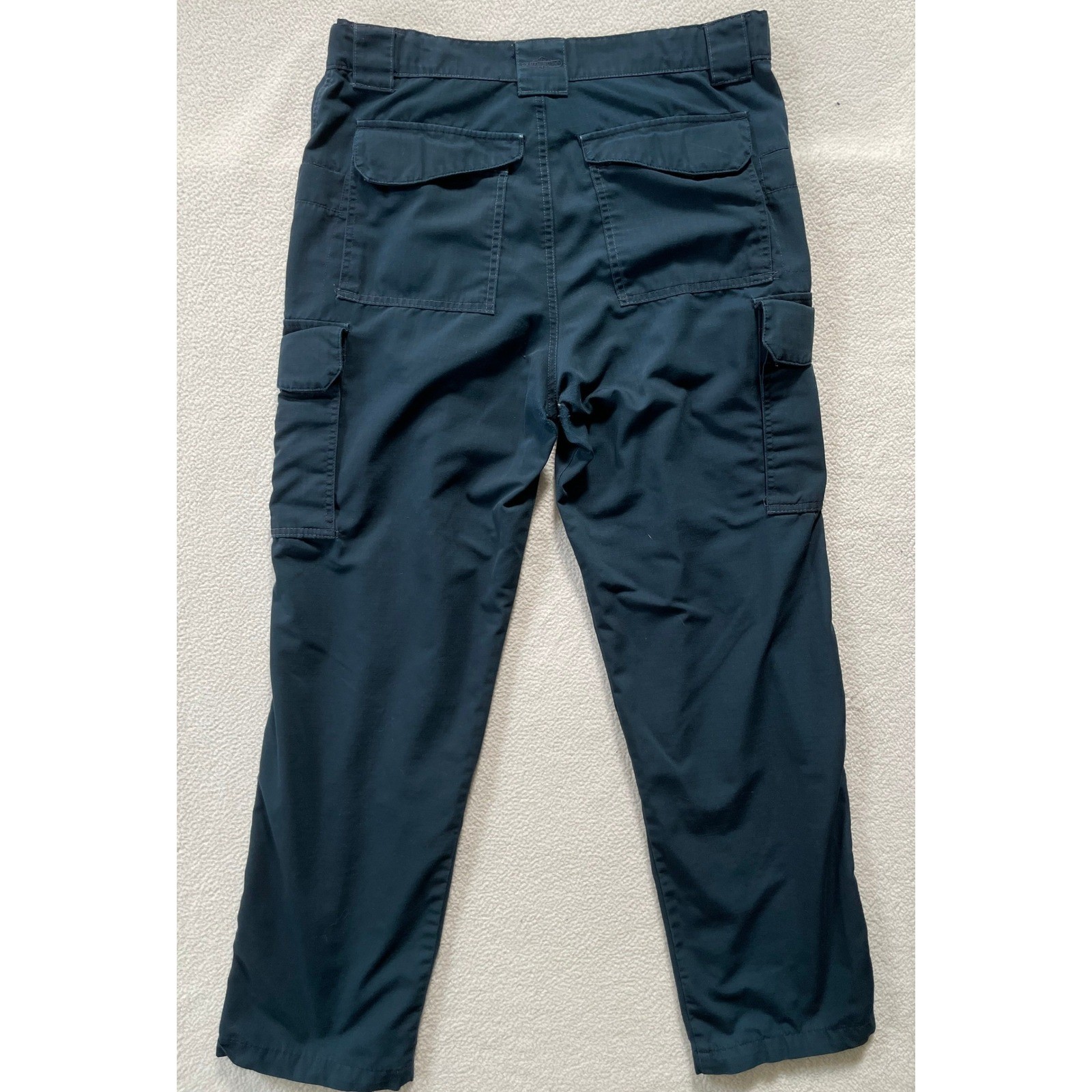 Tru-Spec Mens 34/32 Tactical Cargo Pants Navy Blue Ripstop Workwear – Distressed