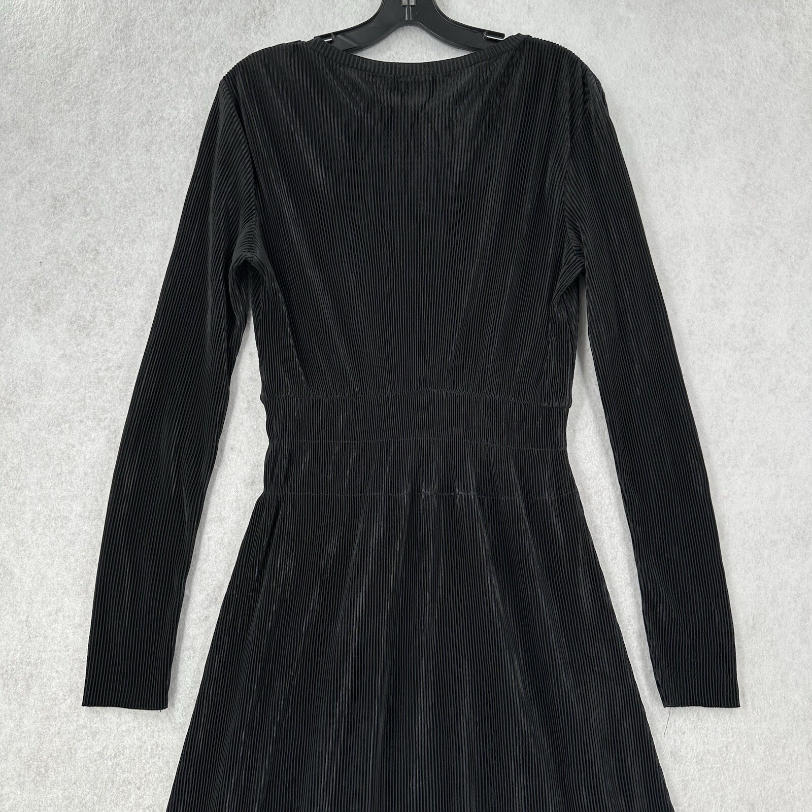 Zara Witchy Gothic Maxi Pleated Dress Womens MED Black Romantic Flowy Whimsygoth