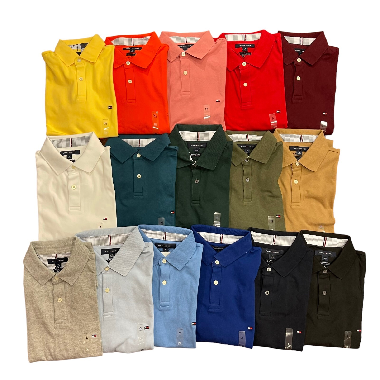 Tommy Hilfiger Men’s Regular Fit THFLEX Solid Mesh Short Sleeve Polo 16 Colors