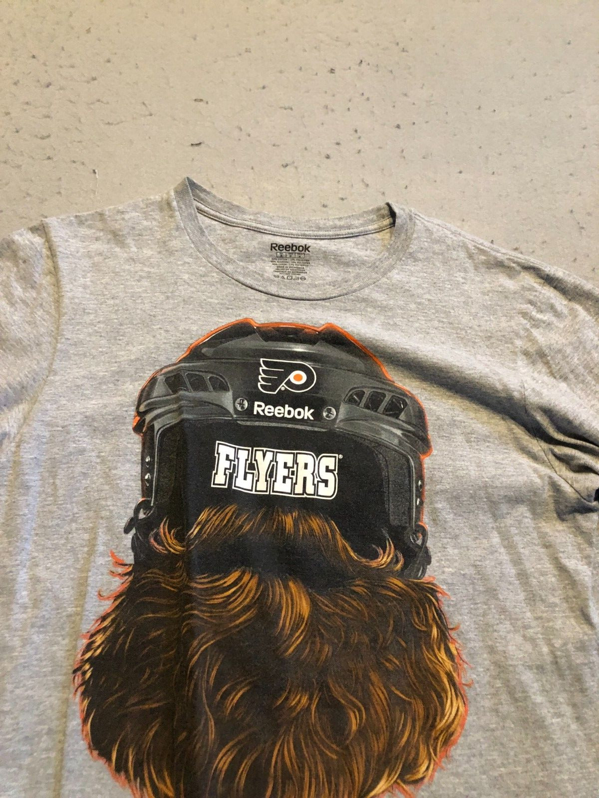 Philadelphia Flyers Playoffs Reebok Men’s Medium Shirt Short Sleeve Gray Tee