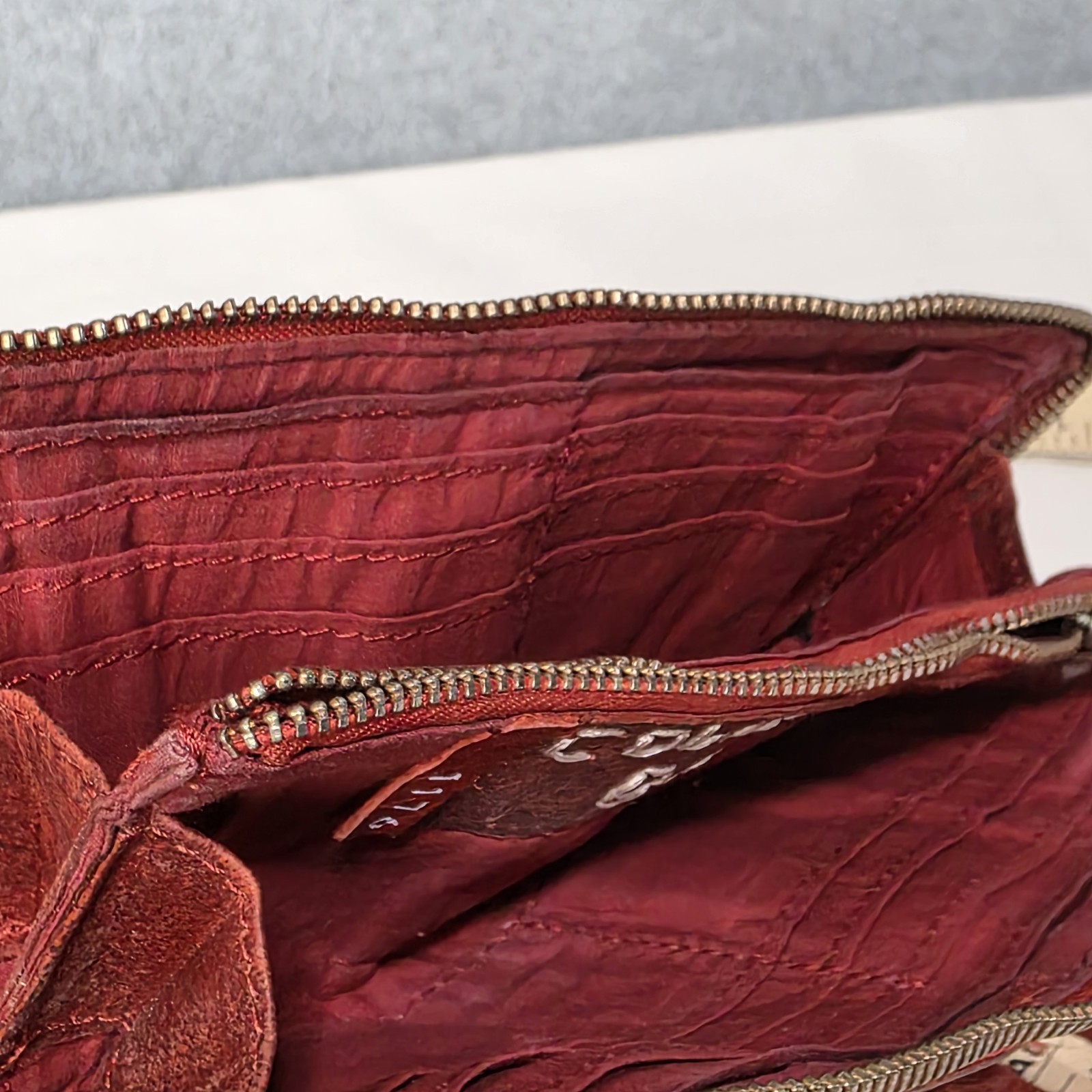 Cowboy Bags Wallet – Red Leather – Weave Pattern Western Style