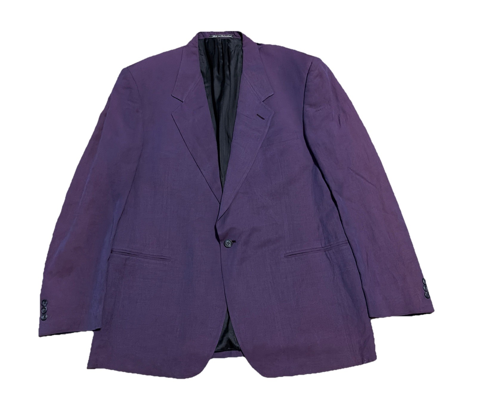 Vintage Versace V2 Purple Linen Rayon Blazer Single Breasted Size 52 IT 90s RARE