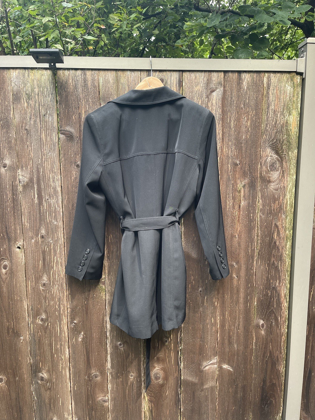 Gallery Petite Black Trench Coat Women P/L