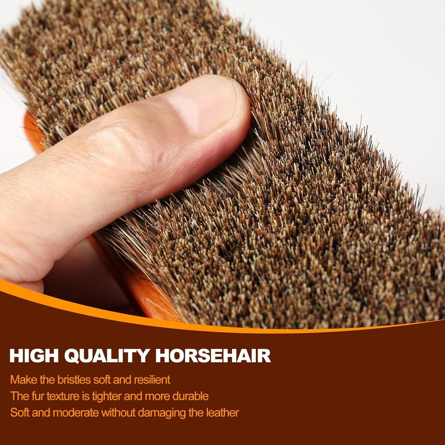 4-Piece Horsehair Shoe Brush Set: Professional Leather Care, Shine & Polish Kit