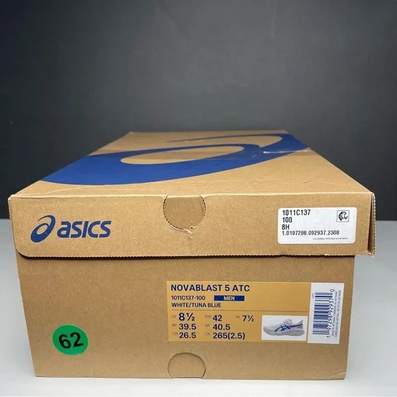 Asics Novablast 5 ATC White Tuna 1011C137-100 Men’s size 8.5