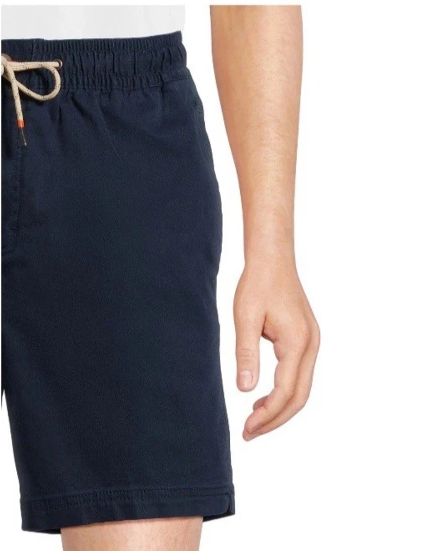 George Men’s Twill Pull On Shorts Drawstring Waist 8” Dark Navy 2XL (44-46)