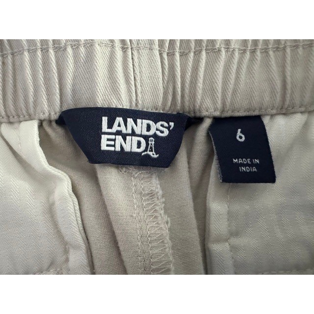 Lands End Womens Size 6 Chino Shorts Elastic Back Waist Twill