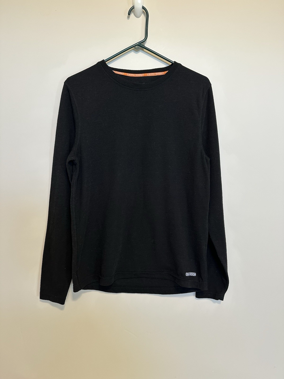 Omni Wool Shirt Mens Medium Black Long Sleeve Base Layer Thermal Top Crewneck