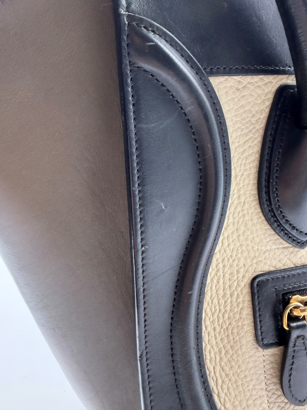 Celine Paris Phantom Luggage Tote Black Beige Khaki GHW AUTH Certificate