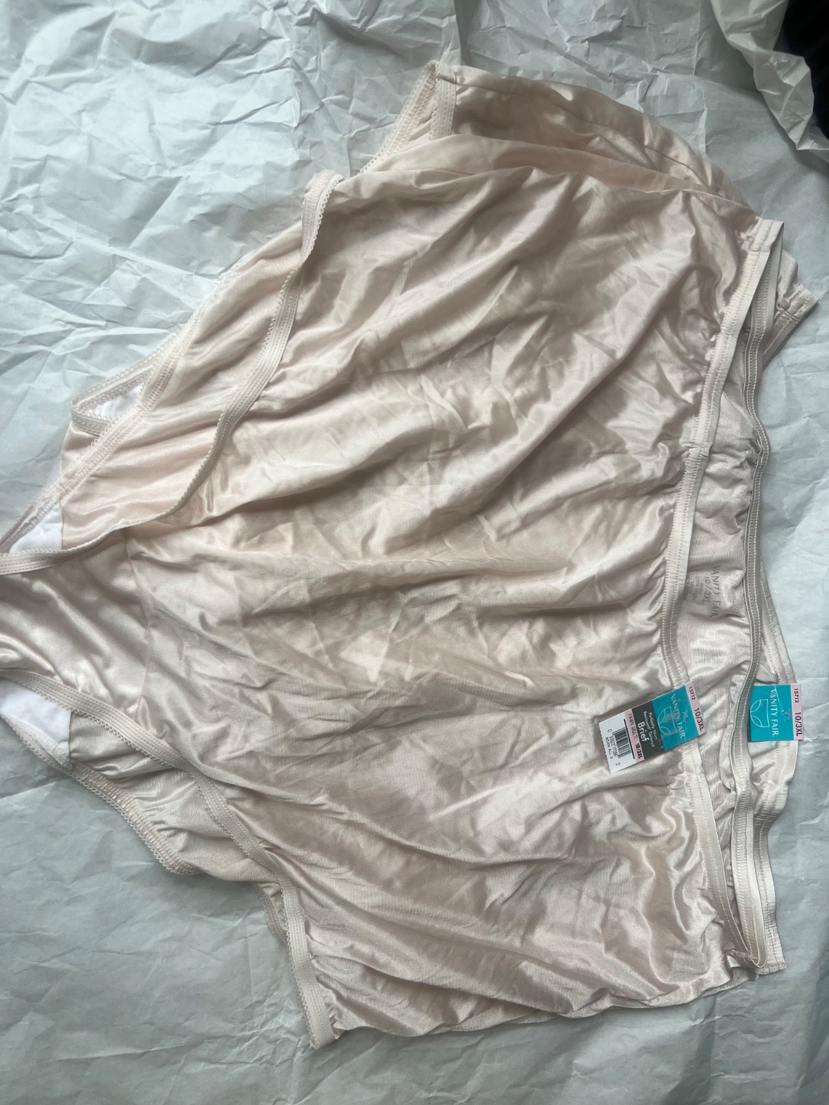New nwt 2 Vanity Fair Nylon fawn tailored Panty Brief 10 3XL plusPerfectly yours