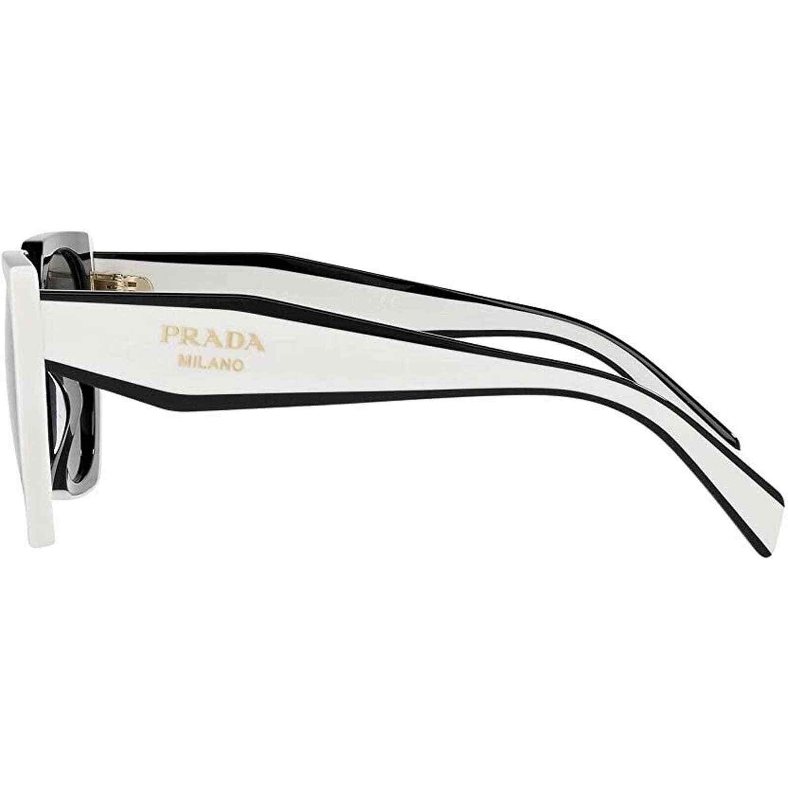 Prada Cateye PR 15WS 09Q550 Black White Grey Women Sunglasses AUTHENTIC