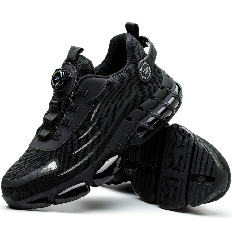 Mens Work Shoes Steel Toe Shoes Lightweight Sneakers Safety Boots black or gray