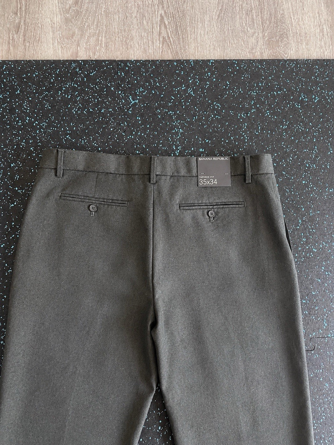 Banana Republic 100% Virgin Wool Tapered Fit Grey Dress Pants 35×34 NWT