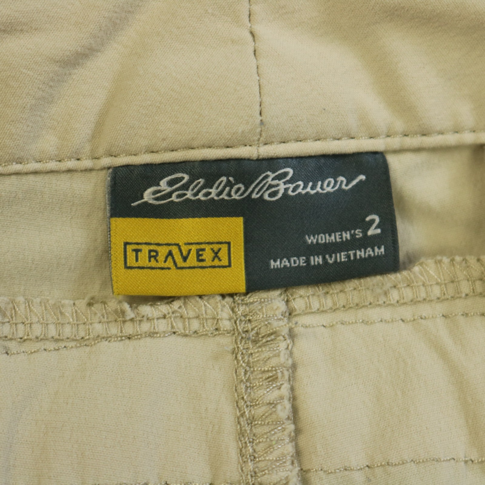 Eddie Bauer Travex Performance Short Low Rise Below-Knee Stretch Beige 2 30×20.5