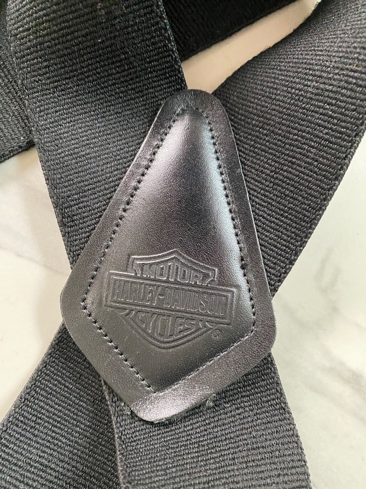 Vintage Harley-Davidson Black and Orange Logo Suspenders/ Trouser Braces