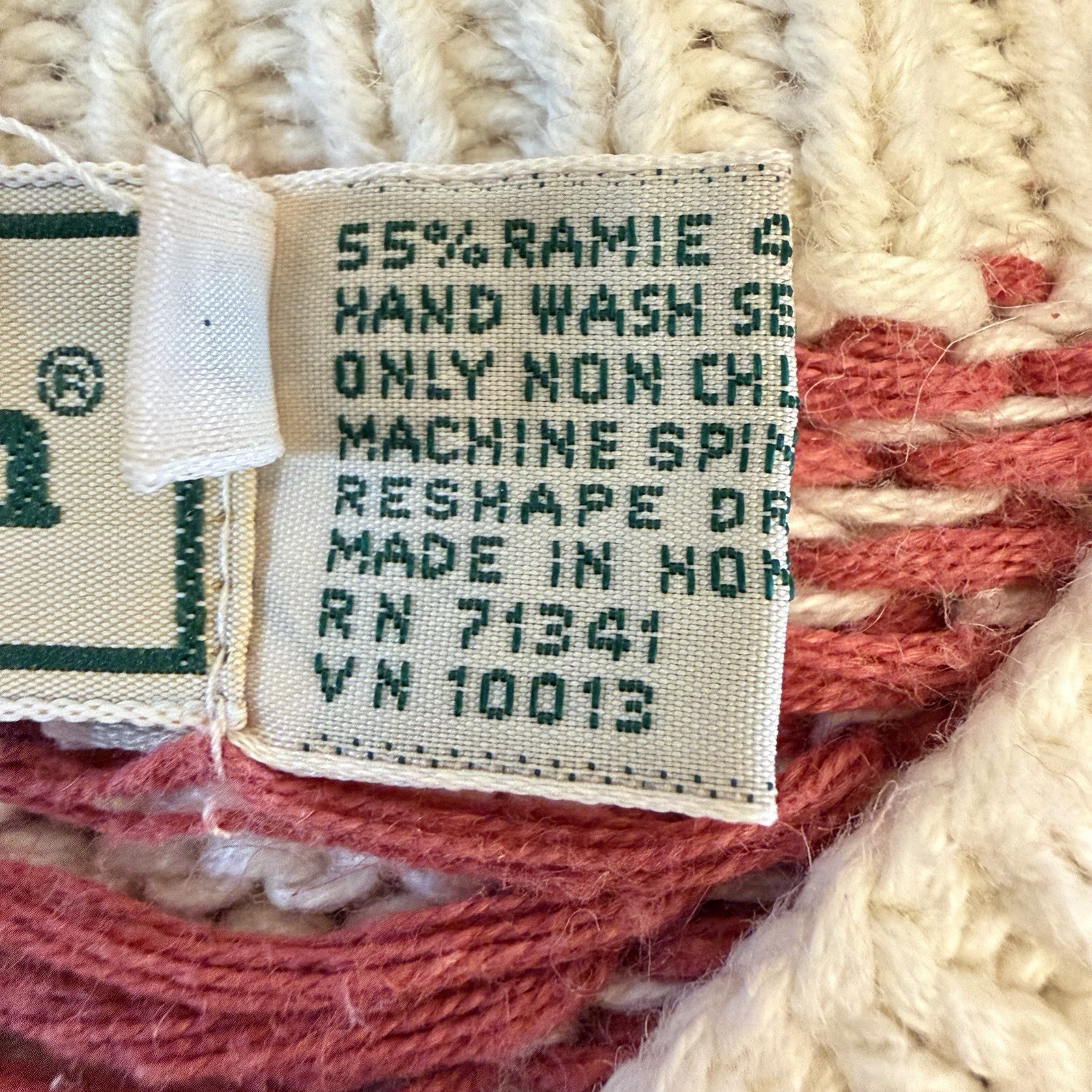 Vintage 90s LL Bean Sweater Size L Chunky Fair Isle Cottage Grandma Quilt Nordic