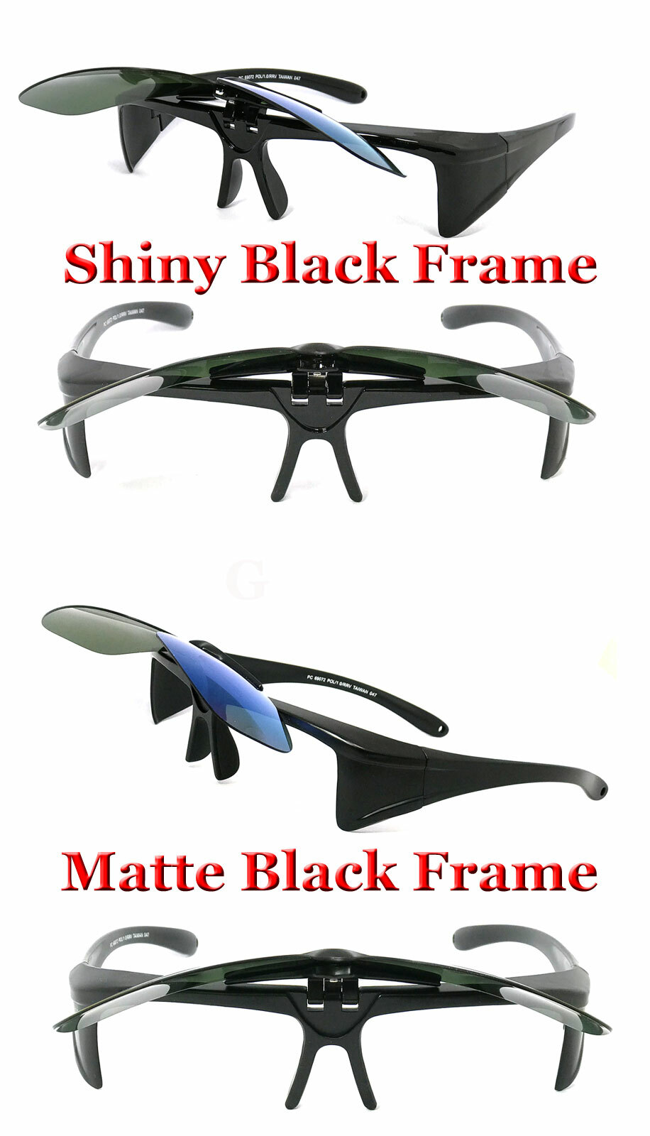 Flip Up Fit Over Sunglasses Polarized Mirror Lens Over PRESCRIPTION GLASSES UV