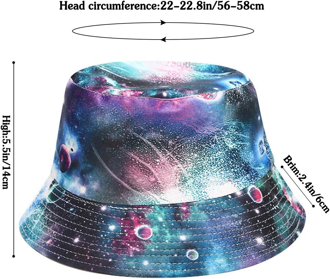 Unisex Bucket Hat Beach Sun Hat Aesthetic Fishing Hat for Men Women Teens, Rever