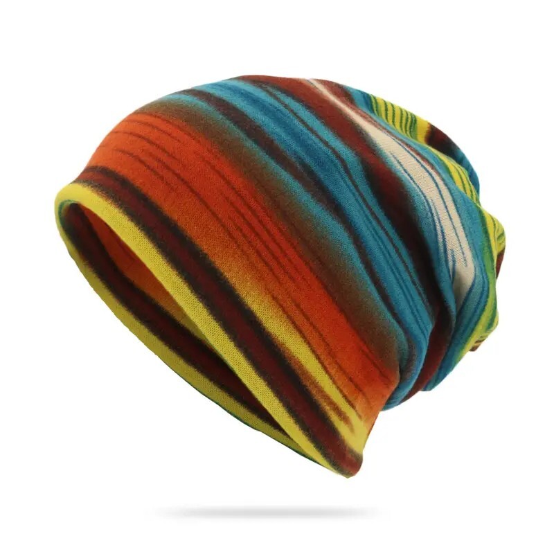 Unisex Multicolored Knit Beanie Lake Blue Any Season Light Weight NWT