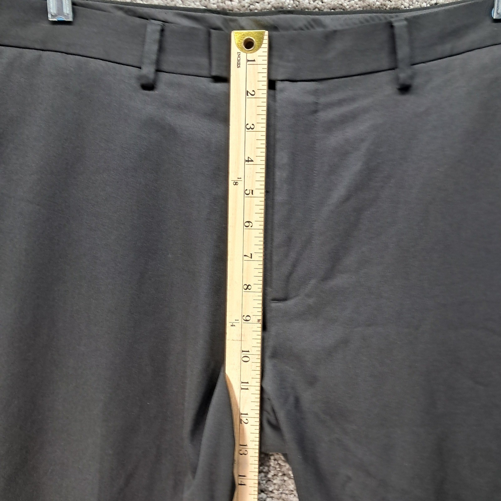 Kenneth Cole Reaction Mens Black Flat Front Dress Pants 38×32 WPL386 2503116