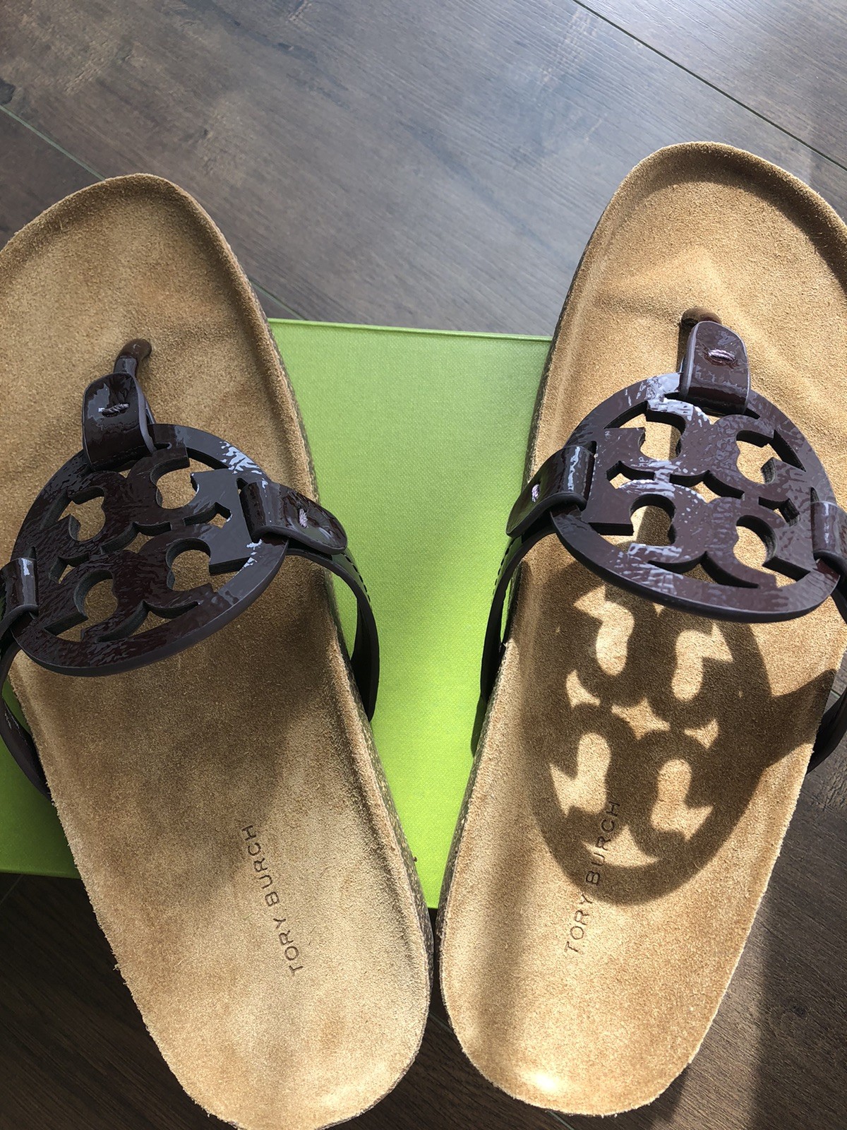 New Tory Burch Miller Cloud Plum Various Sizes Leather Sandals