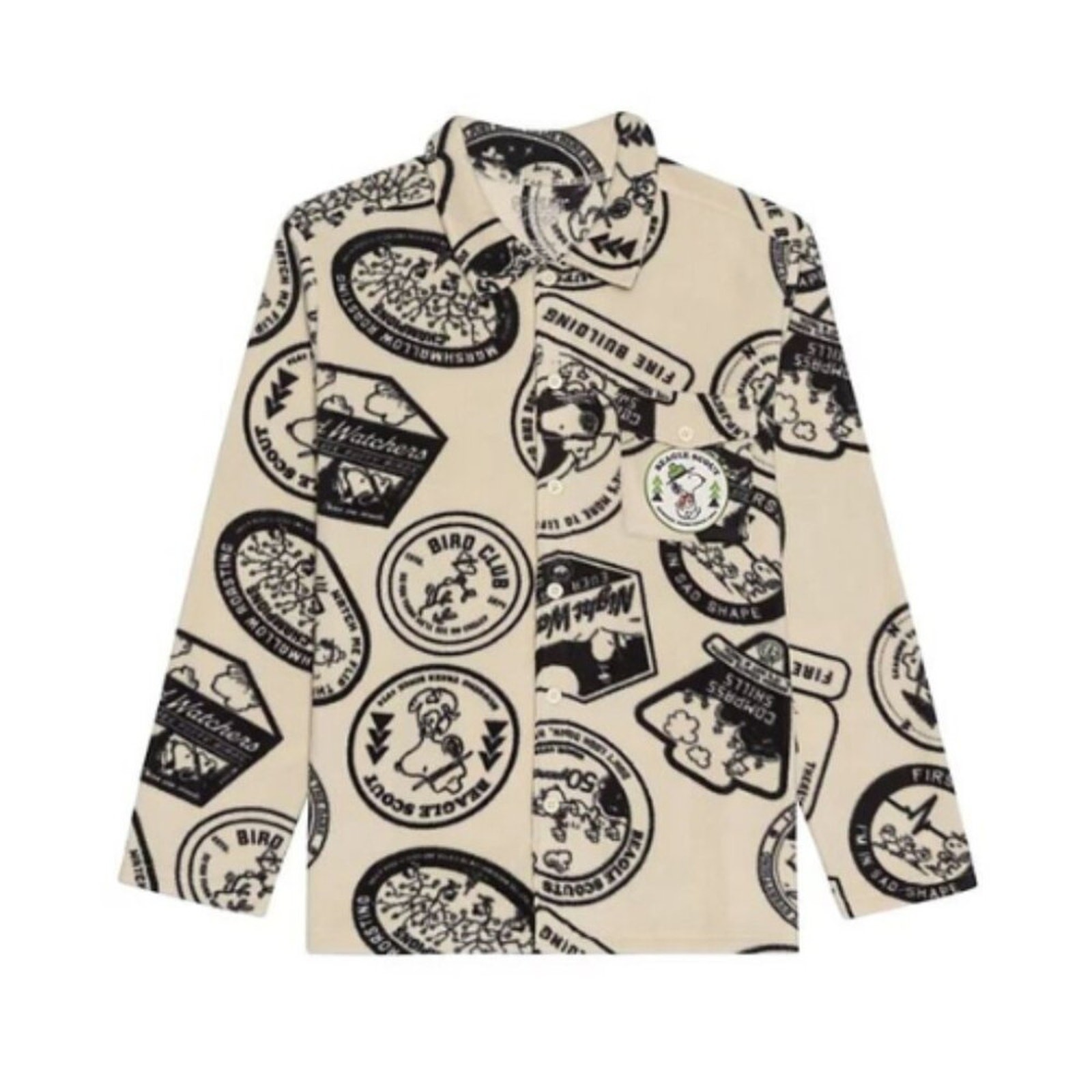Macy’s Hybrid Apparel Peanuts Beagle Scout Adult Fleece Shacket White Size L NWT