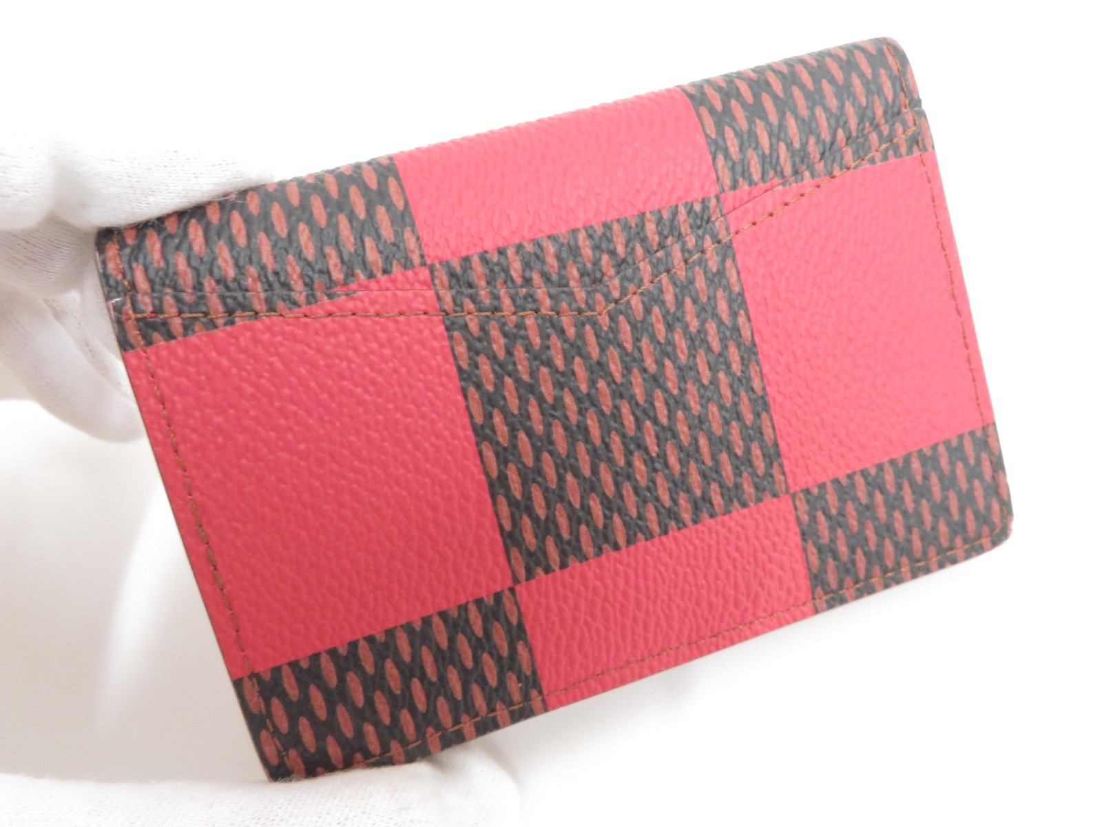 Auth LOUIS VUITTON Damier Giant Pocket Organizer de Poche Card Case F#53497
