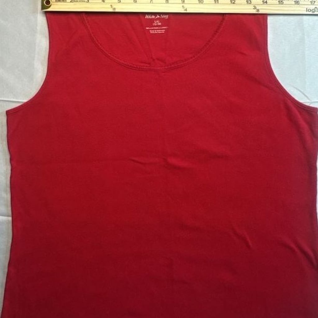 White Stag Womens Red Sleeveless Cotton Tank Top Large 12/14