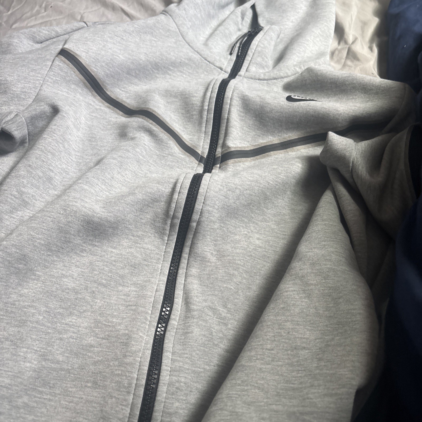 Nike Men’s Tech Windrunner Fleece Full Zip Hooded Jacket Size M Grey CU4489-063