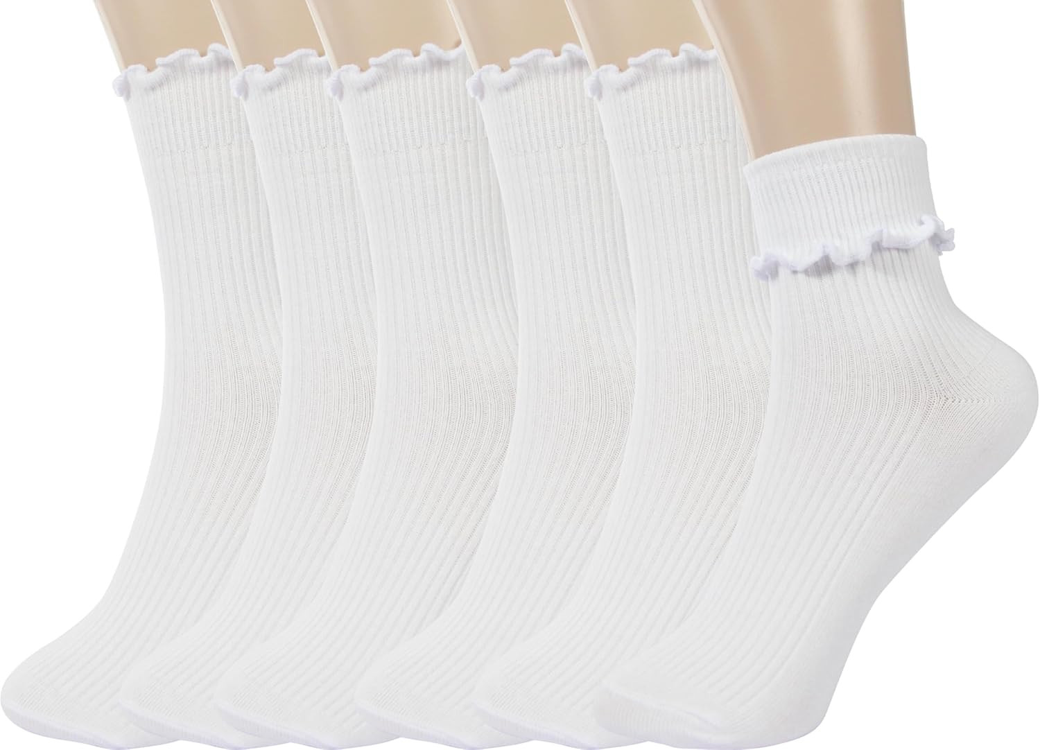Ruffle Socks Women – Turn-Cuff Frilly Sock – Lightweight Cotton Sock – Athletic