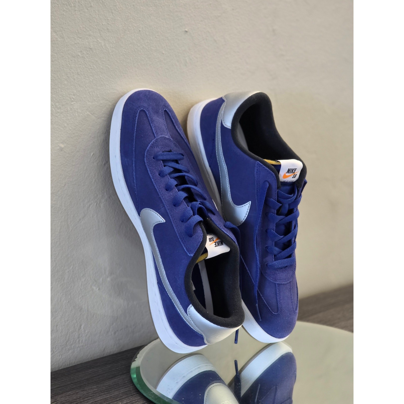 Nike SB Bruin Hyperfeel XT 909096-401 Blue Silver Suede SkateShoesSize 11.5 New