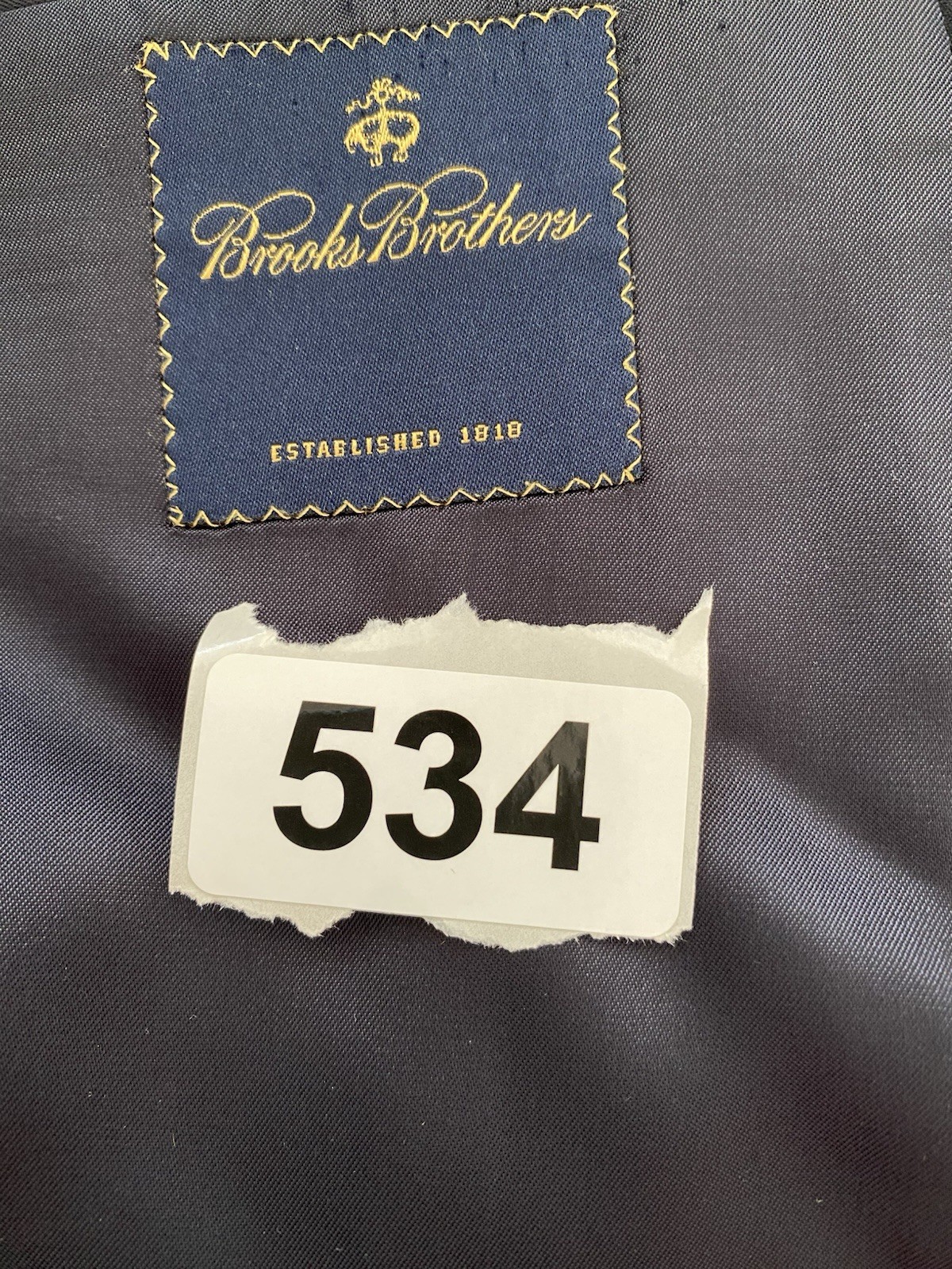 44S BROOKS BROTHERS Italian fleece Logo Gold Button Flannel Wool Tweed Blazer