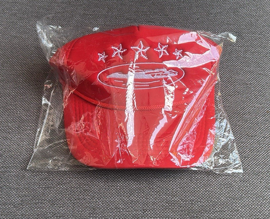 Corteiz Red Baseball Cap Hat with White Star Design Men’s One Size