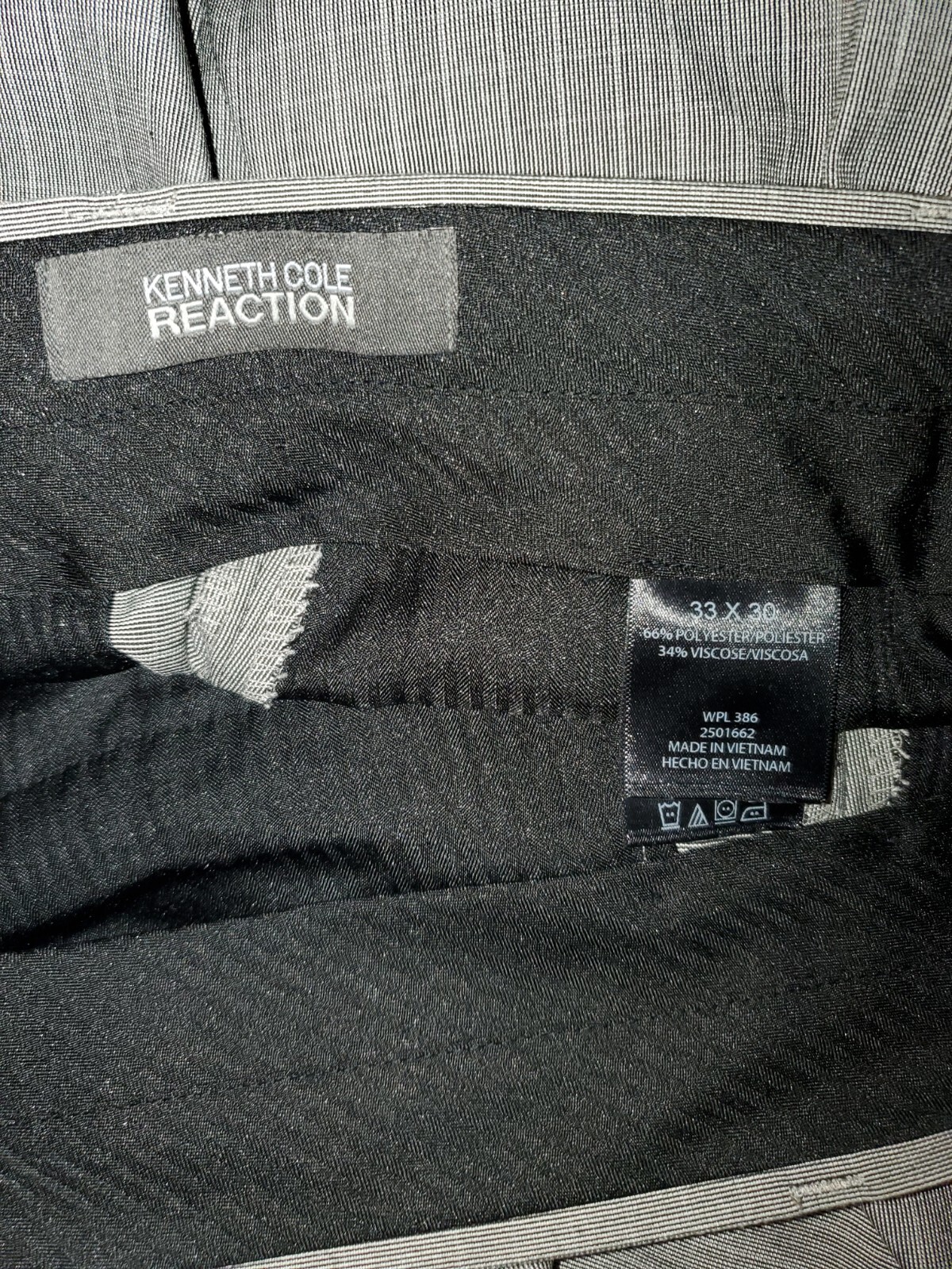Kenneth Cole Reaction WPL 386 Men’s Gray Suit Pants Dress Pants Size 33×30
