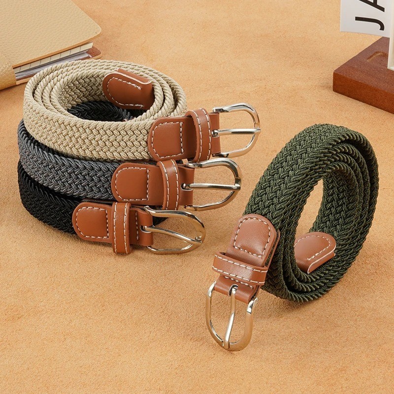 Elastic Fabric Braided Belt,Enduring Stretch Woven Belt for Unisex Men/Women/Jun