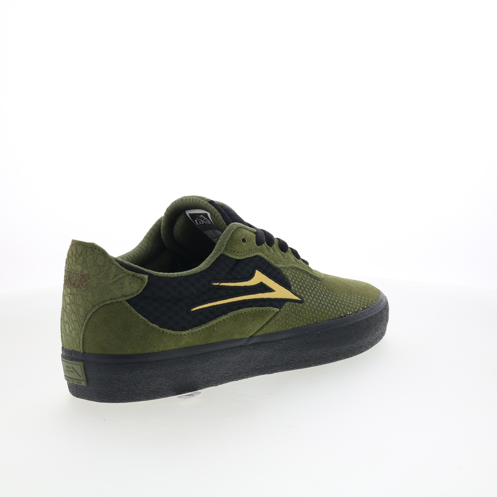 Lakai Essex Mens Green Suede Lace Up Skate Inspired Sneakers Shoes