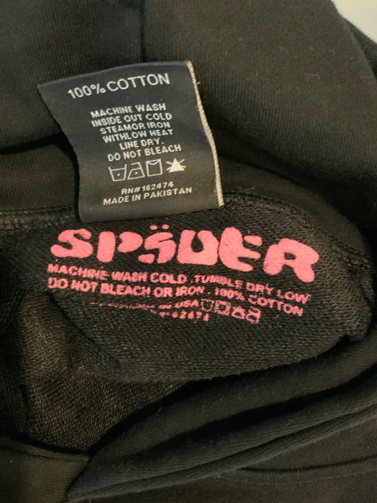 Sp5der Men’s Black Web Nevermind The Spider Hoodie Sweatshirt, Size S