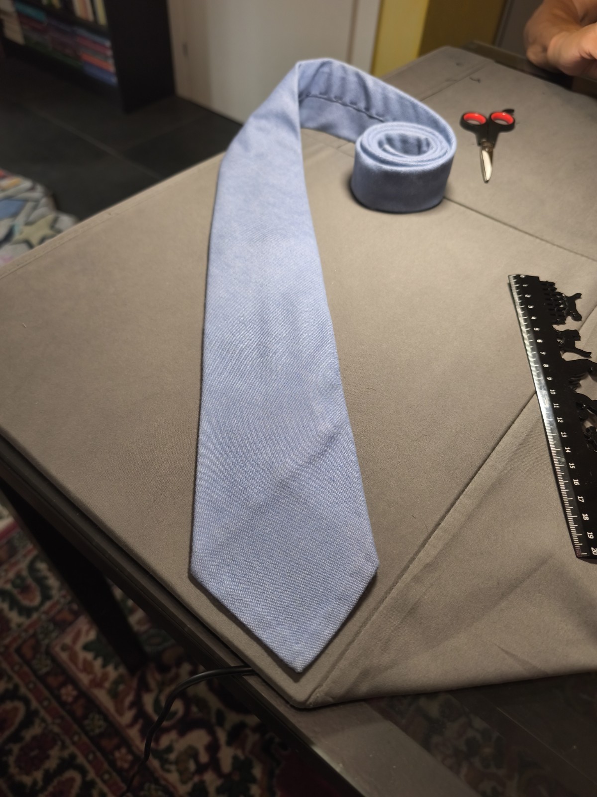 A. Di Capua Napoli – Cotton Tailored Tie Solid Color Blue Jeans