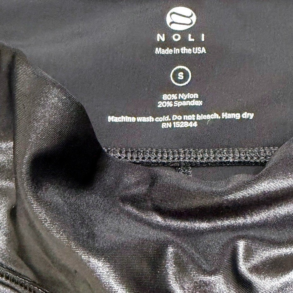 Noli Yoga Liquid Leggings Women Size S Black Excellent High Shine Wet Look Shiny