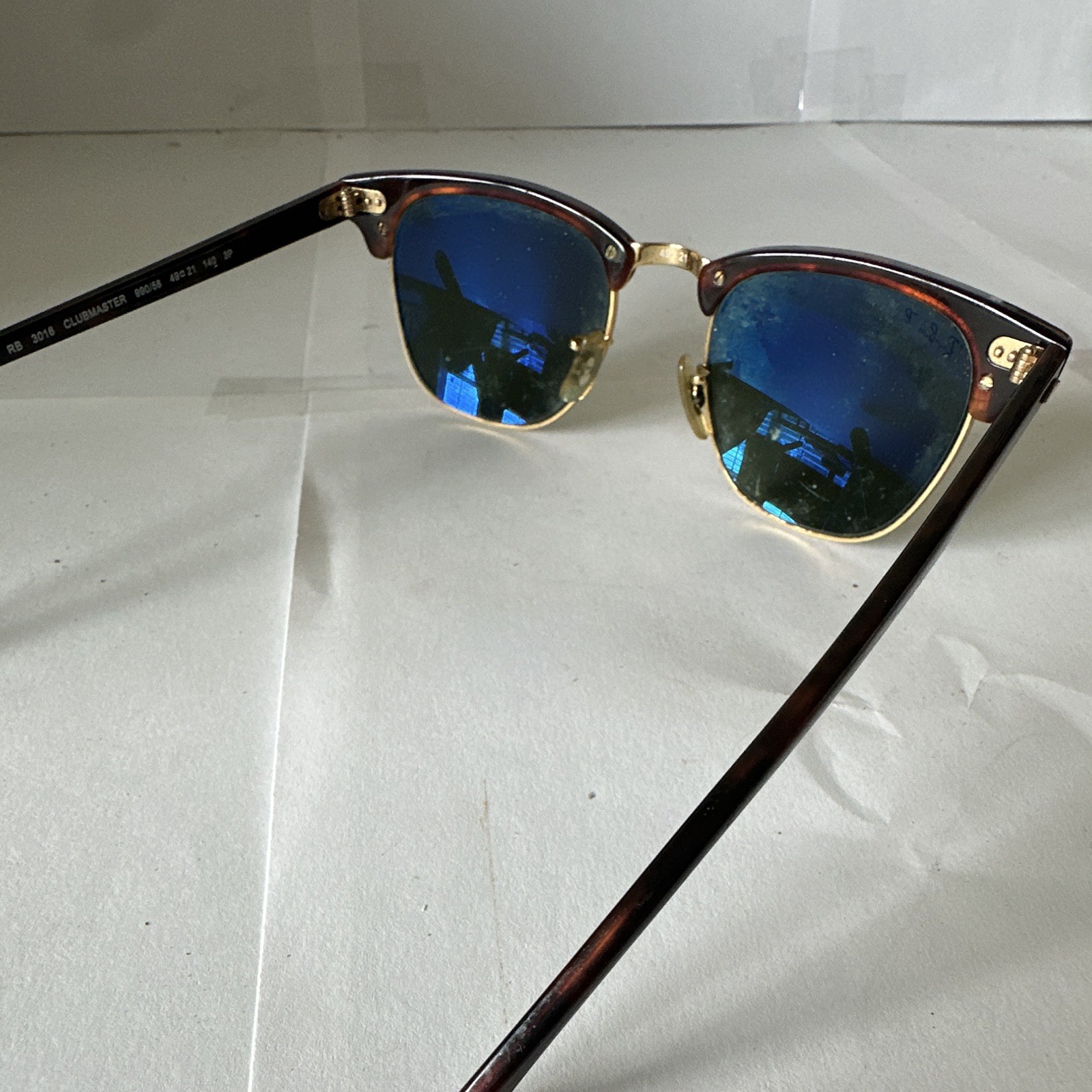 Ray-Ban Clubmaster RB3016 Polarized Sunglasses Green 49□21