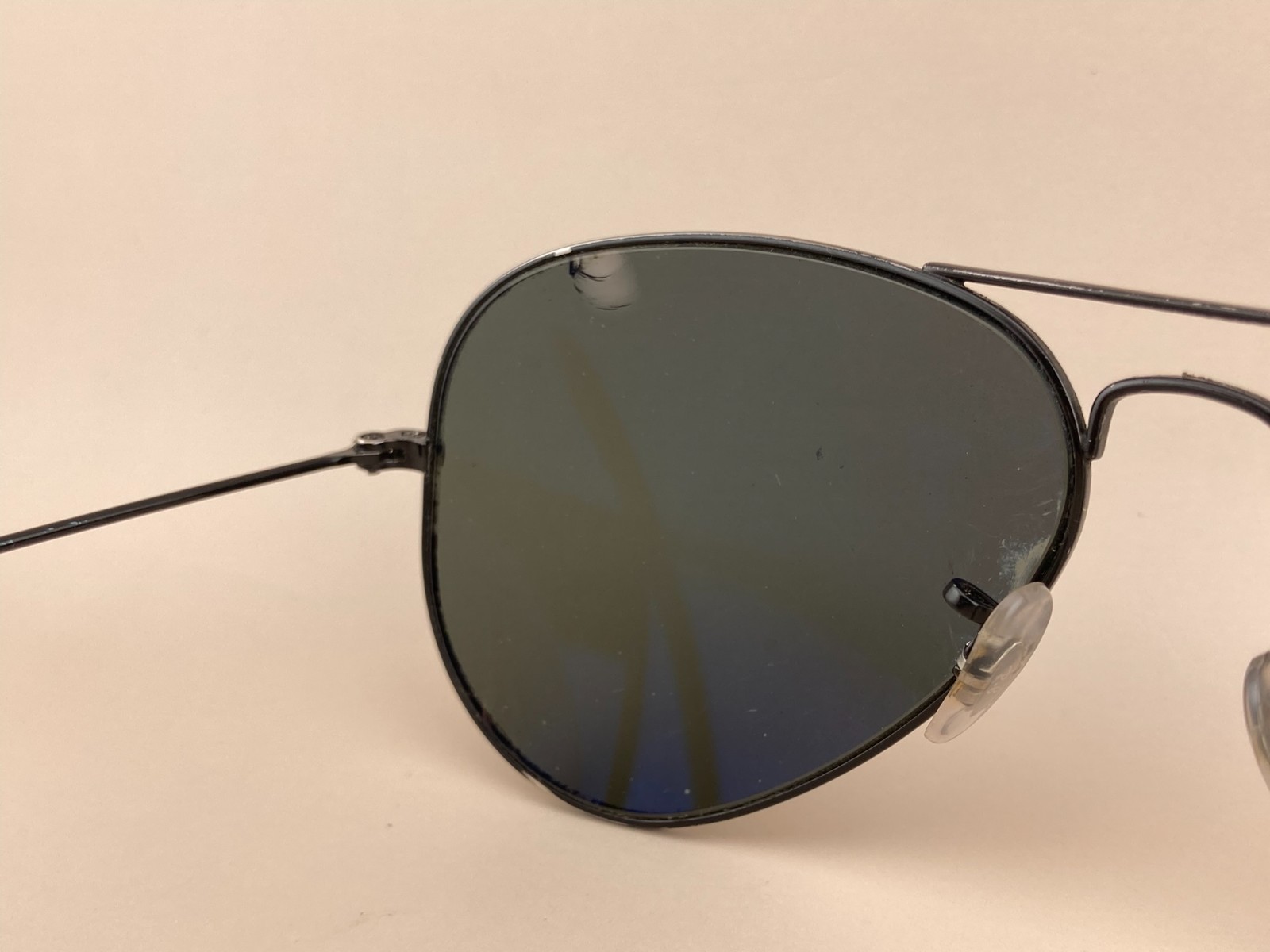 Ray Ban Sunglasses Black Aviators 59-15-125mm Gray Vintage Lenses SEE*