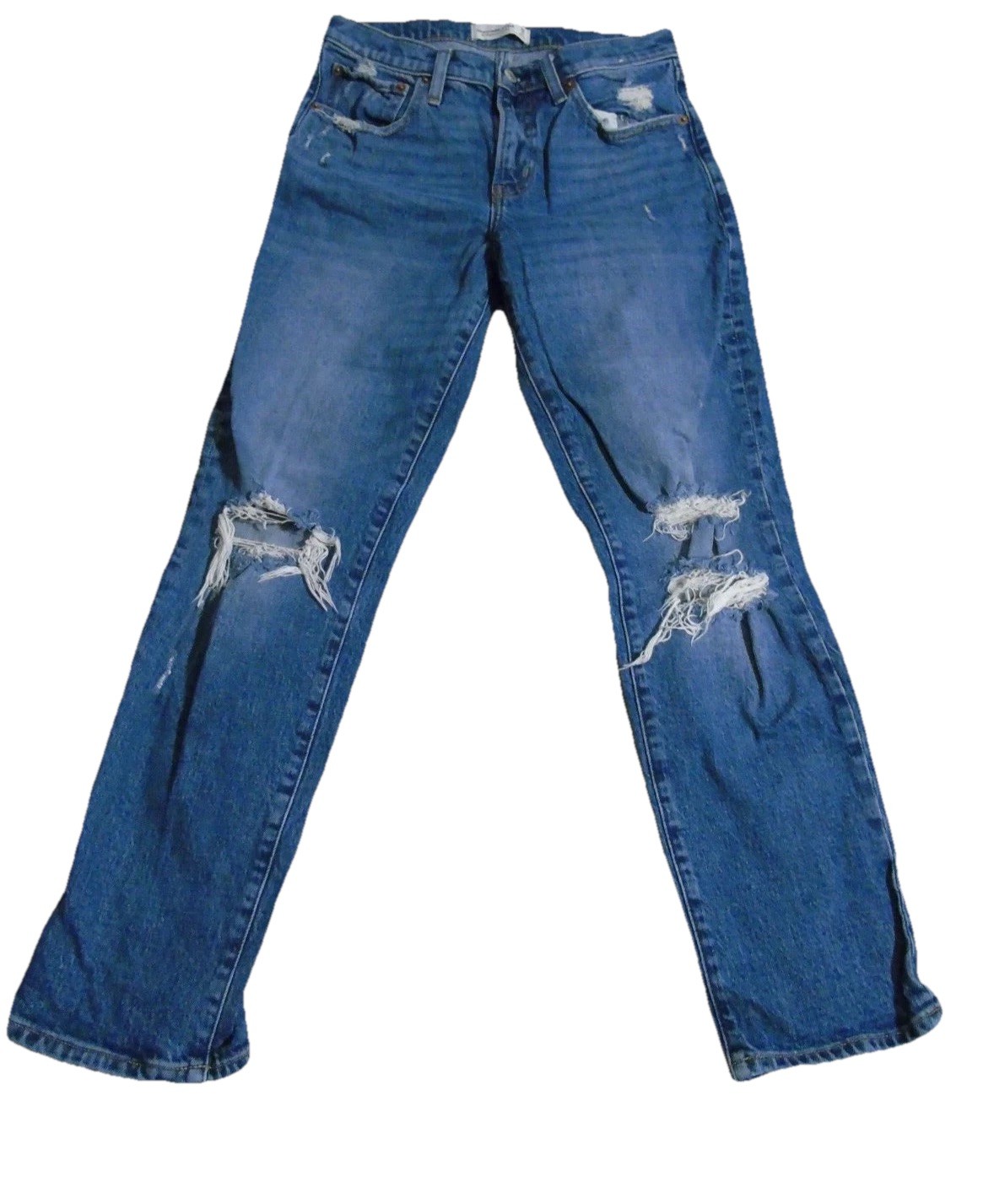 ABERCROMBIE & FITCH jeans sz 2 / 26 Boyfriend Mid Rise Ankle Denim Jeans Ripped